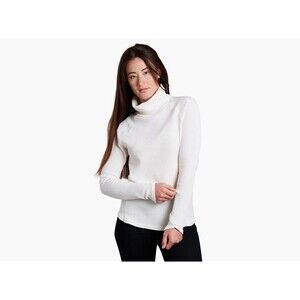 Kuhl Petra Coal Neck Pullover Top Sea Salt White Size Medium
